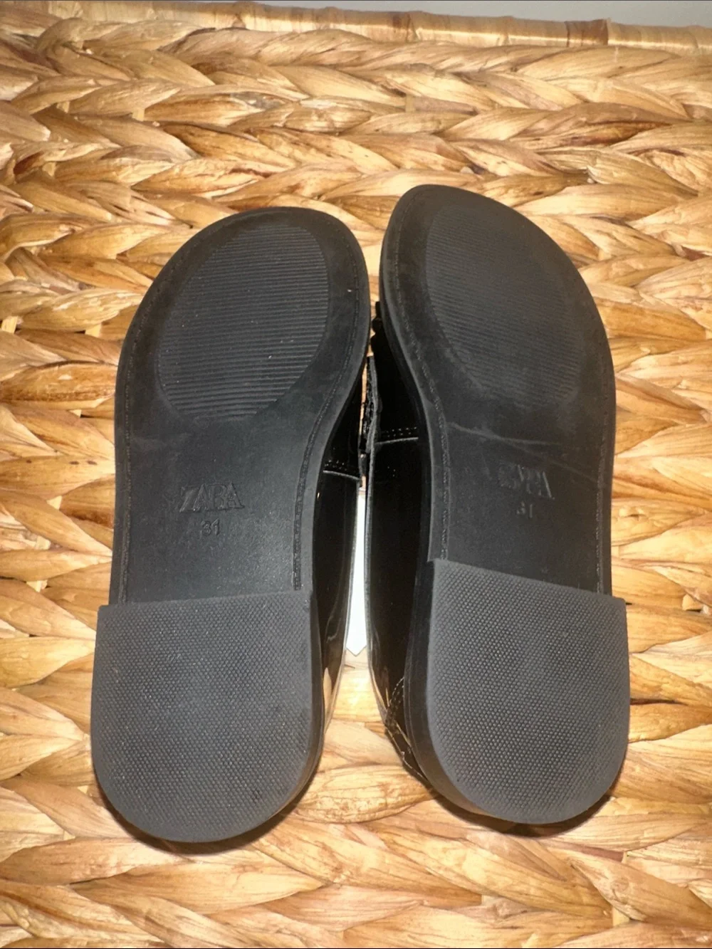 Zara Black Patent Kids Penny Loafers